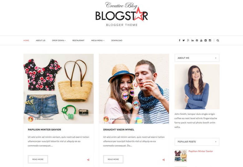 Blogstar blogger template