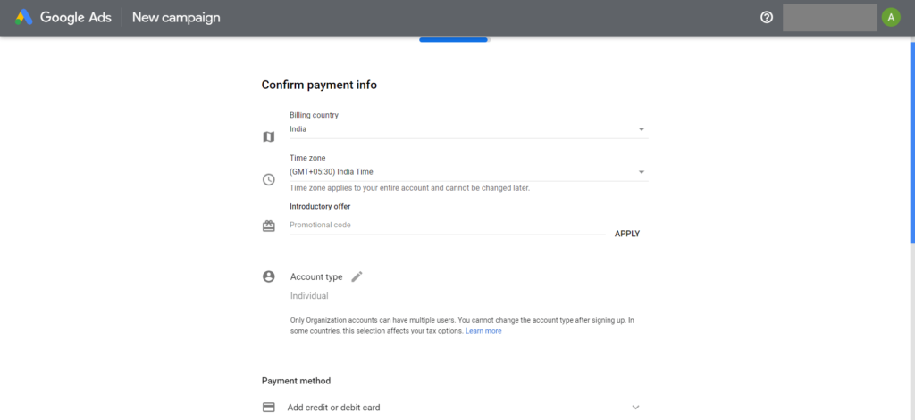 confirm payment info