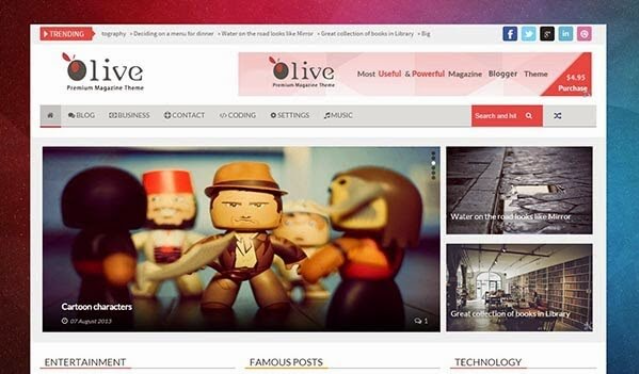 Olive blogger Template